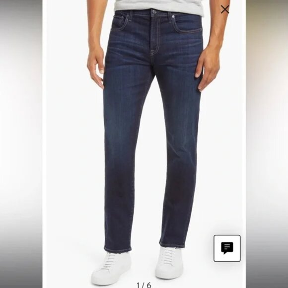 EDWIN Jeans Mens Maddox Slim Fit Straight Leg Blue River Denim Stretch